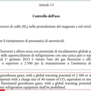 Segnalazione importante: Reg. 573/2024.